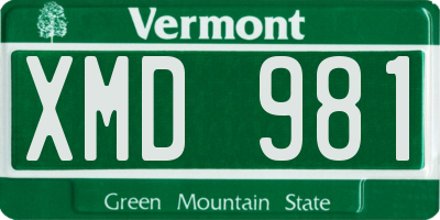 VT license plate XMD981