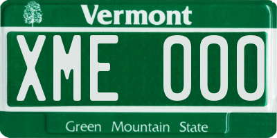 VT license plate XME000