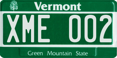 VT license plate XME002