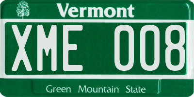 VT license plate XME008