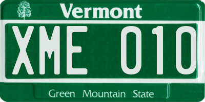 VT license plate XME010