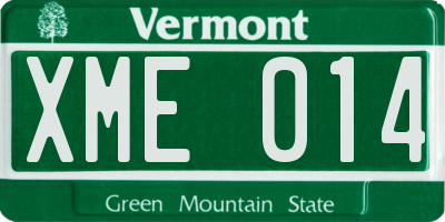 VT license plate XME014
