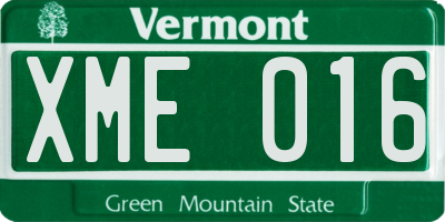 VT license plate XME016