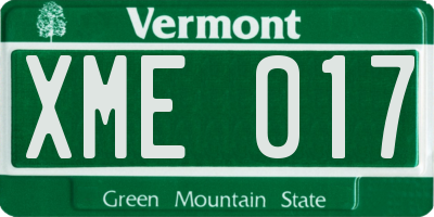 VT license plate XME017