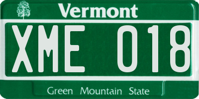 VT license plate XME018