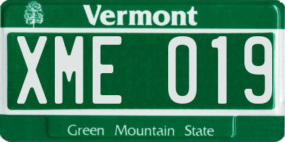VT license plate XME019