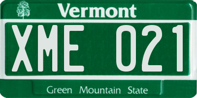 VT license plate XME021