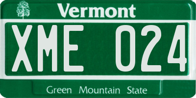 VT license plate XME024