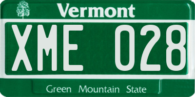 VT license plate XME028