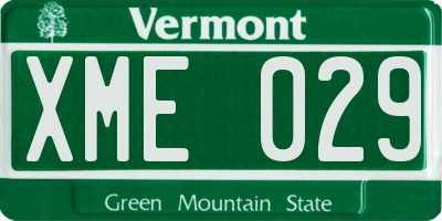 VT license plate XME029