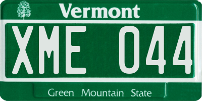 VT license plate XME044