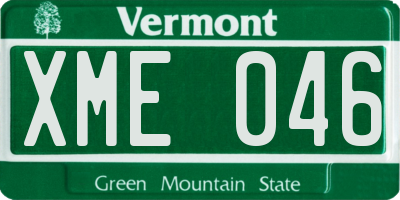 VT license plate XME046