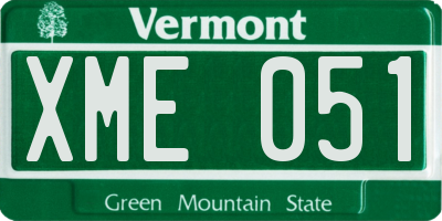 VT license plate XME051