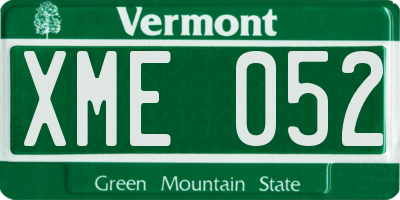 VT license plate XME052