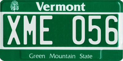 VT license plate XME056