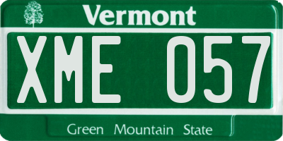 VT license plate XME057