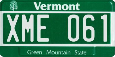 VT license plate XME061