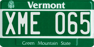 VT license plate XME065