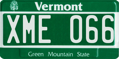VT license plate XME066