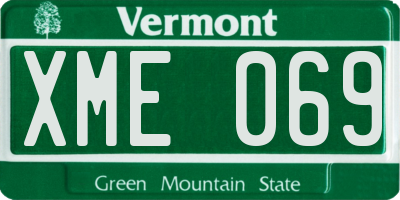 VT license plate XME069