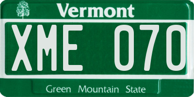 VT license plate XME070