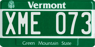 VT license plate XME073
