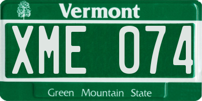 VT license plate XME074