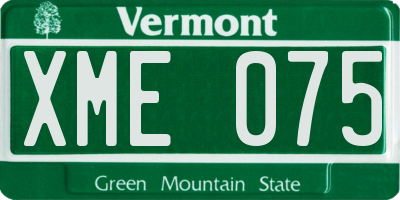 VT license plate XME075