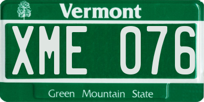 VT license plate XME076