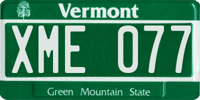 VT license plate XME077