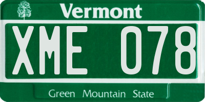 VT license plate XME078