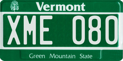 VT license plate XME080