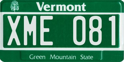 VT license plate XME081