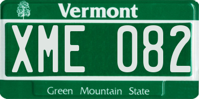 VT license plate XME082