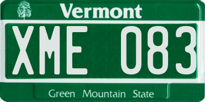 VT license plate XME083
