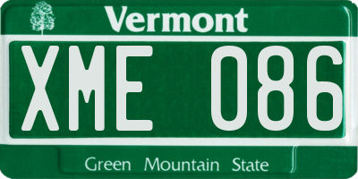 VT license plate XME086