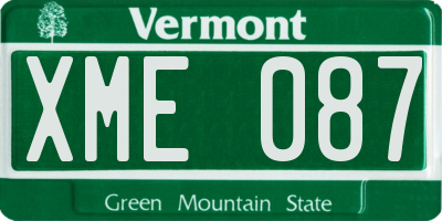 VT license plate XME087