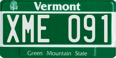 VT license plate XME091