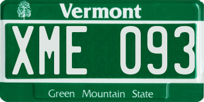 VT license plate XME093