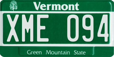 VT license plate XME094