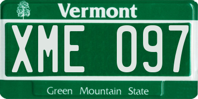 VT license plate XME097