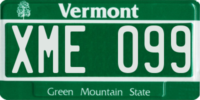 VT license plate XME099