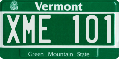 VT license plate XME101