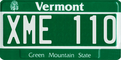 VT license plate XME110