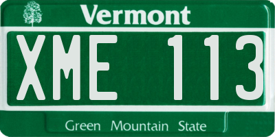VT license plate XME113