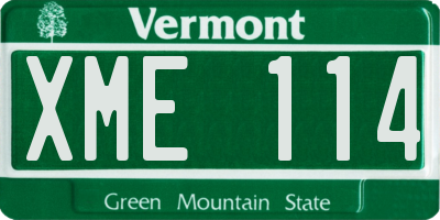 VT license plate XME114