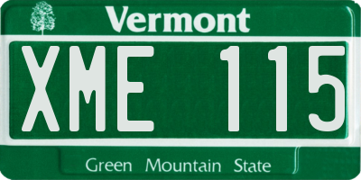VT license plate XME115