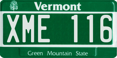 VT license plate XME116