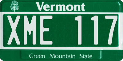 VT license plate XME117