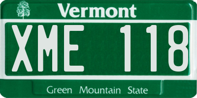 VT license plate XME118